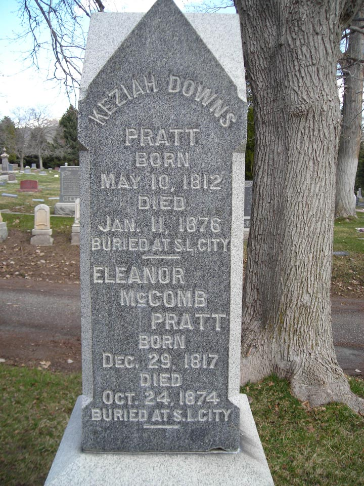 Eleanor McComb Pratt headstone in Salt Lake City Cemetery